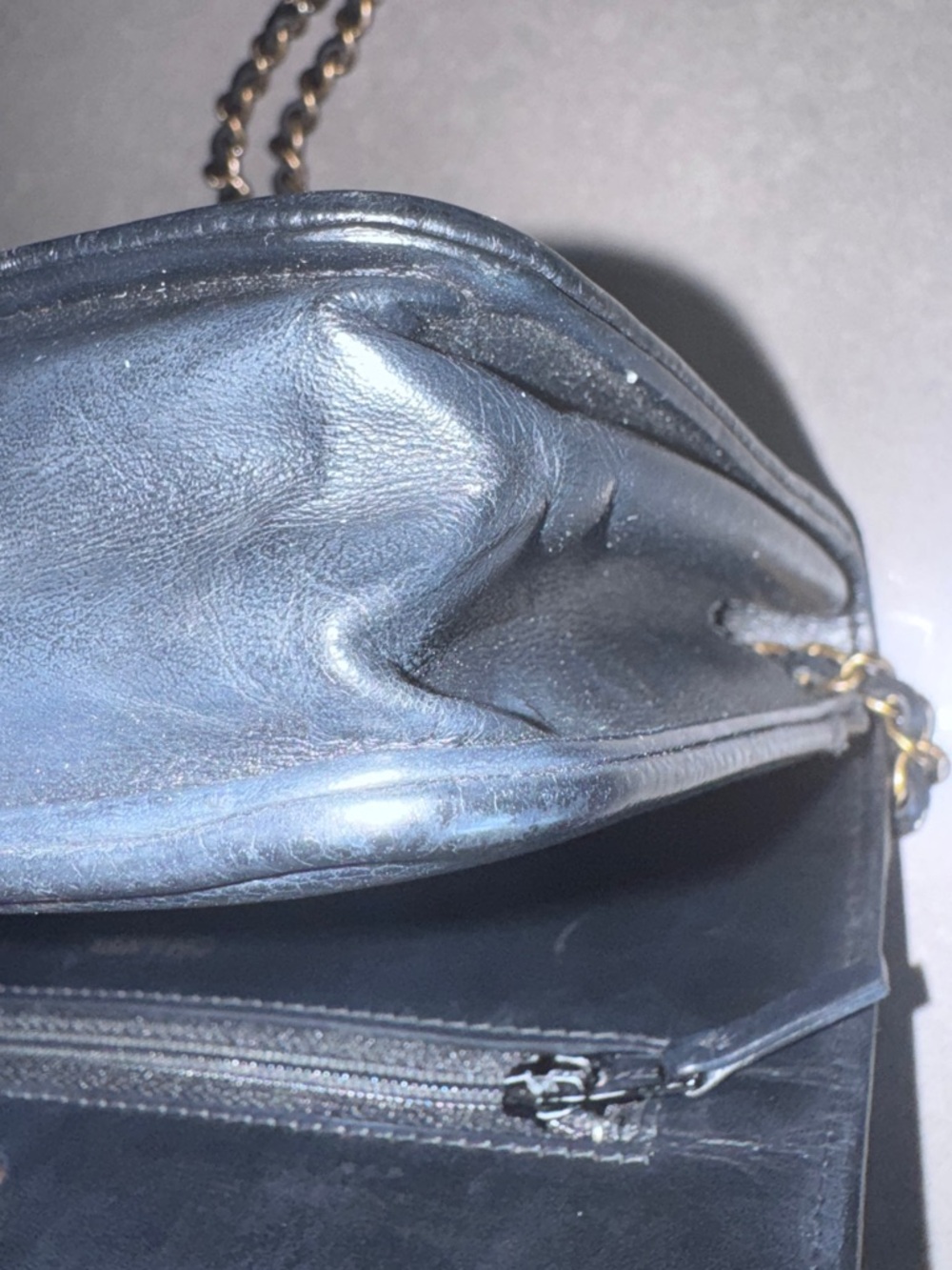 CHANEL Black Quilted Leather CC Logo Chain Crossbody - Picture 10 of 11